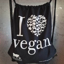 Gym Bag "I ♥ vegan"
